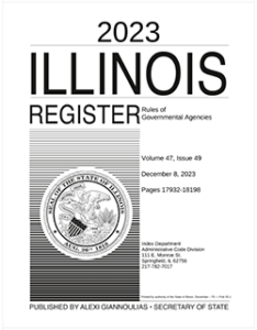 Cover of volume 47, issue 49, of the Illinois Register.